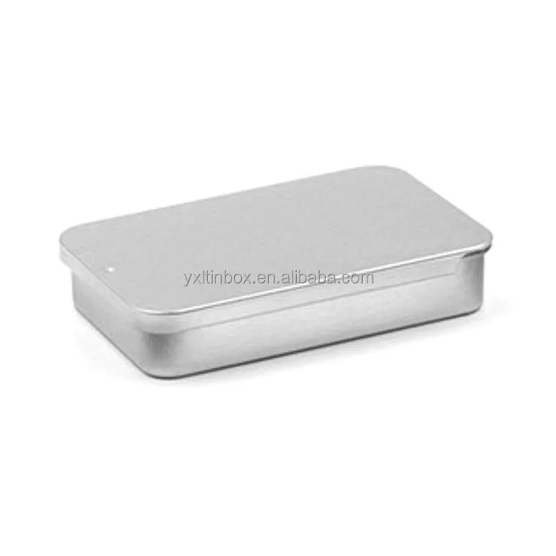 80*50*15mm Slide Tinplate Box Black Plated Custom Logo Candy Chocolate Chewing Gum Snack Food Packaging Travel Jar
