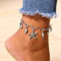 SC Fashion Design Summer Alloy Women Foot Jewelry Starfish Sea Conch Waves Pendant Anklets