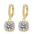 Factory Wholesale Hypoallergenic Jewelry S925 Silver Moissanite Drop Earrings Female Earrings Classic Square Bag Earrings