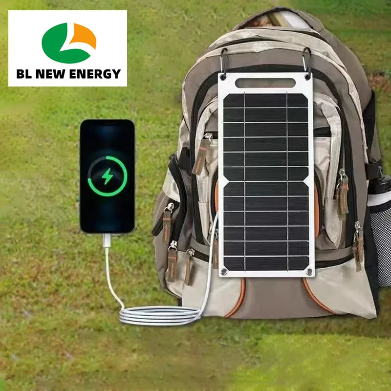 Flexible Solar Panel 6W 5V Solar Charger for Phone Car Camping Hiking Power Banks with USB Fast Charging