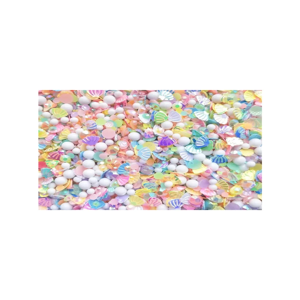 Beautiful Sea Shell Round White Jewelry Ball Beads Cute DIY Decor Accessory Pretty Sequins for Slime Making