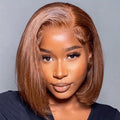 Wholesale Bob Hd Lace Wig 100% Virgin Human Hair Wig Hd Lace Original Women Chocolate Brown Short Bob Lace Wigs Natural Hair