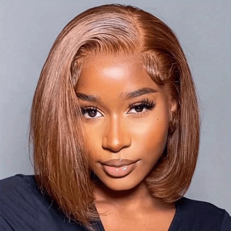 Wholesale Bob Hd Lace Wig 100% Virgin Human Hair Wig Hd Lace Original Women Chocolate Brown Short Bob Lace Wigs Natural Hair
