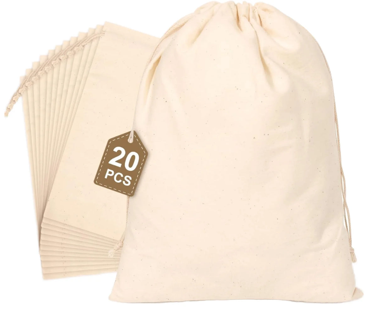 13*18cm Geometric Cotton Muslin Pouches Rope Handle Drawstring Closure Shoulder Strap for Wedding Party Favors (Custom Color MegaBDM