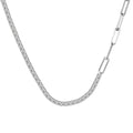 Dylam Delicate 925 Sterling Silver Rhodium Gold Plated Splice Paperclip Chain 5A Cubic Zirconia Stone Tennis Jewelry Necklaces