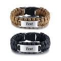 Manufacturing Wholesale Custom logo Stainless Steel Plate Paracord Survival Bracelet for Men Bracelet