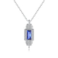 CZCITY Baguette Cut Zircon Necklace 925 Sterling Silver Gemstone Diamond Pendant Necklace for Women Silver Link Chain Jewelry