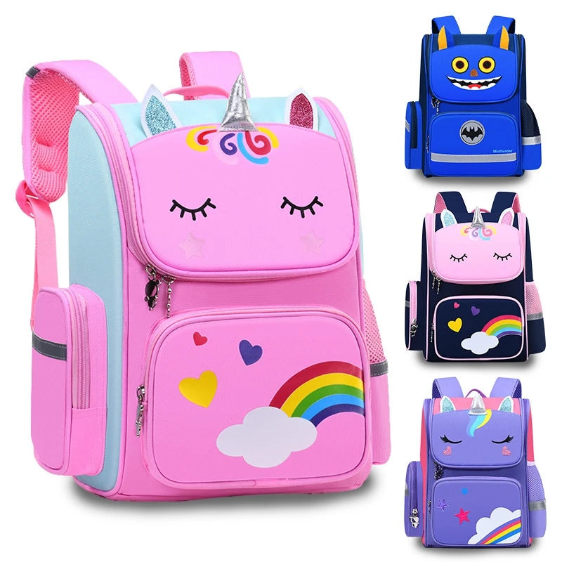 2026 Customized New Fashion Unicorn Cartoon Zipper School Backpack with Large Capacity Comfortable Design for Primary Students