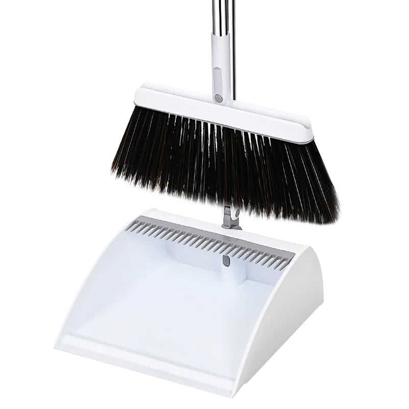 Wholesale 2 in 1 Foldable Broom and Dustpan with Soft Bristles and Plastic Handle