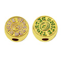 Custom Enamel Bracelet Accessory Metal Flat Beads Gold Plated Bulk Pendant for Jewelry Making