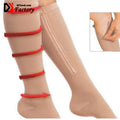 Hot Sale High Open Toe Support Knee Stockings for Men Women Leg-slimming Long Zipper Compression Slimming Sock