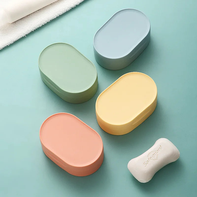 Outdoor Portable Travel Soap Box Bathroom Waterproof Leakproof Plastic Soap Case with Lids