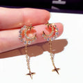 Shine Exquisite Zirconia Moon Earring For Women Zircon Cz Tassel Stud Earring Women Tassel Stud Earring For Women Shiny Jewelry