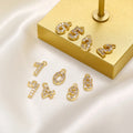 Diy Jewelry Diamond Charms Brass 18K Gold Necklace Bracelet Earring Making 0-9 Birthday Year Zircon Initial Number Pendant