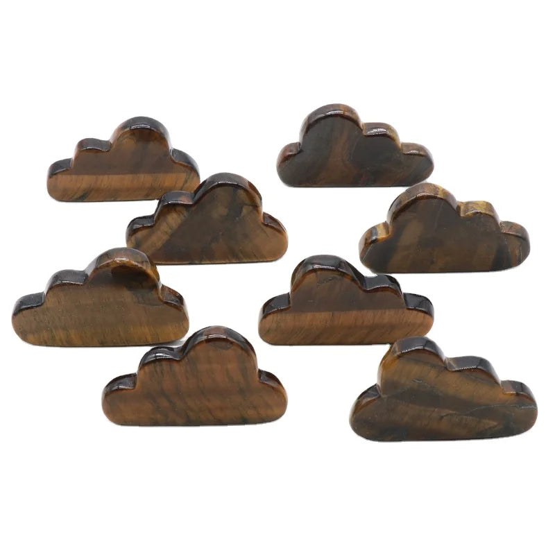 2026 Wholesale Natural Gemstone Healing Folk Crafts Yellow tiger Eye Stone Crystal Cloud Carving