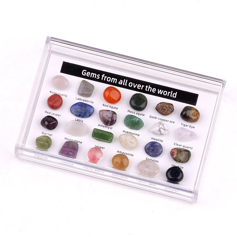 Wholesale Natural Crystal Agate Gem 24 Kinds of Ore Samples  Polished Gemstone Collectibles Home Decor