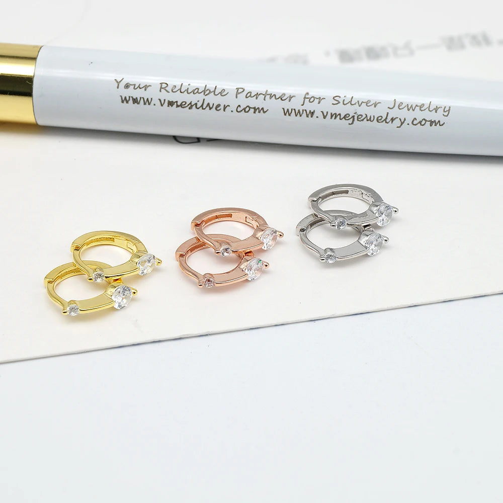 Wholesale 925 Sterling Silver Jewelry Hoop Earrings Gold Plated for Women