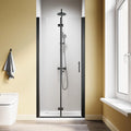 Shower Door 34" W X 72" H 1/4" Tempered Glass  Foldable  Easy To Clean Black
