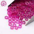 Customized 5# Ruby Red Corundum Diameter 5.85mm Hole 3.3mm Round Tubular Plain Artificial Gemstone