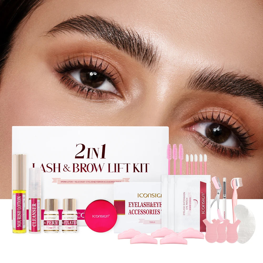 Iconsign Eyelash Lifting Kit Professional Set Lash Glue Balm Perming Eye Lash Lift and Brow 2 in 1 Tool Kit