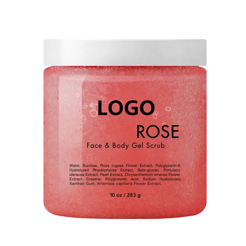 OEM Natural Whitening Face and Body Cleansing Rose Face Scrub Shower Gel