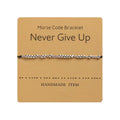 RisingMoon Card Brazalete Black Rope Braided Morse Code Charm Silver Beads Bracelets for Couple