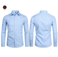 TITI Men's Long-sleeved Slim Business Formal Wear Professional Tooling 40%cotton Dress Shirt