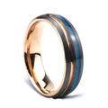 Poya 6mm Women Tungsten Band Single Channel Opal Inlay Rose Gold Ring For Wedding