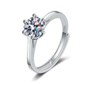 Wholesale Classic 925 Sterling Silver VVS Moissanite Diamond Solitaire Engagement Open Ring Wedding Jewelry for Women