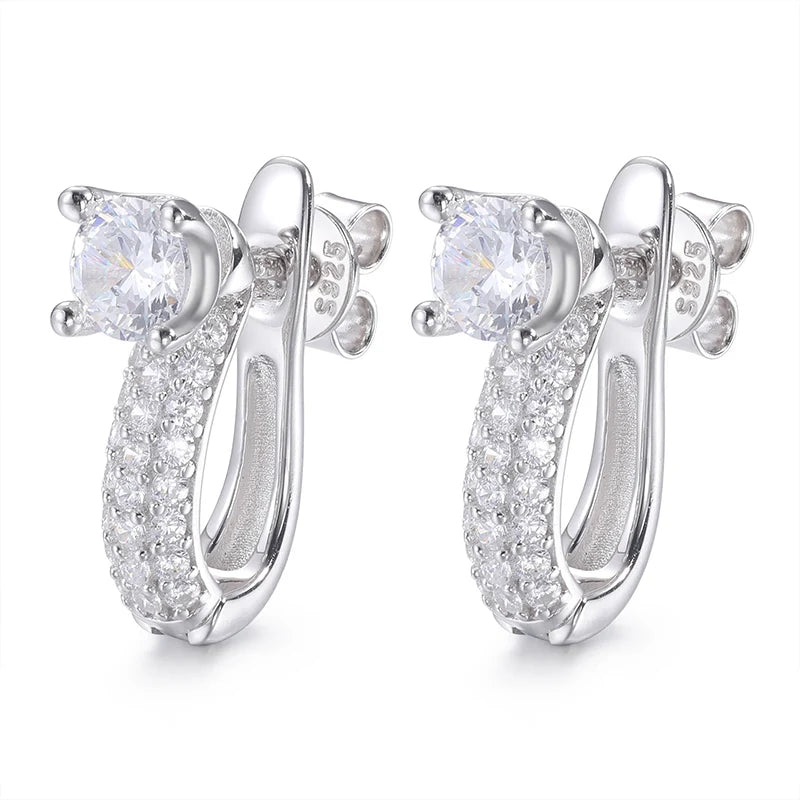 Stunning Fashion Design 925 Sterling Silver D Color Moissanite Detachable Hoop Earrings Convertible Stud Earring