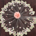 1 Yard Gold Thread Floral Tulle Lace Trim Ribbon Flower Embroidery Wedding Trim Sewing DIY