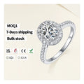 Bulk in Stock Round Brilliant Cut Engagement Moissanite 925 Sterling Silver Ring for Women