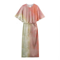 ZATRHMBM Summer Women's Clothing 2025 New Fashion Tie-dye Print Dress Retro Round Neck Short Sleeve Midi Female Dress