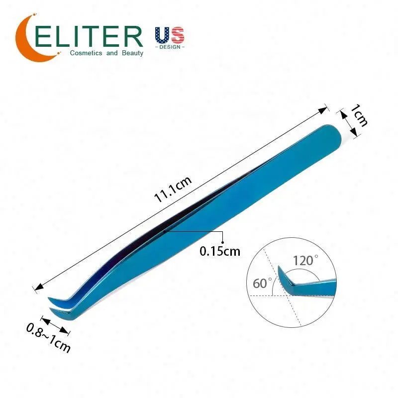 ELITER Stainless Steel Beauty Tweezers Eyelash Tweezers Extensible Volume Tweezers Fan Eyelashes