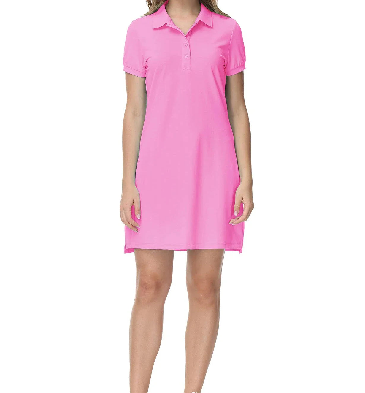 Wholesale Cotton Spandex Women's Golf Tennis Dress Sports Short Sleeve Quick Dry Casual Workwear Button Polo Dress