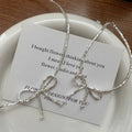 New Arrival Dainty Jewelry Silver Beaded 925 Sterling Silver Bow Pendant Bracelet for Girl