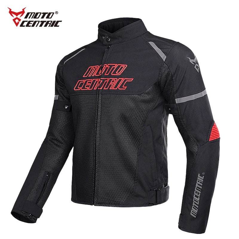 MOTOCENTRIC Men's Summer Motorcycle Racing Suit Breathable Mesh Jacket for Fall Proof Rally Sportswear for Adults