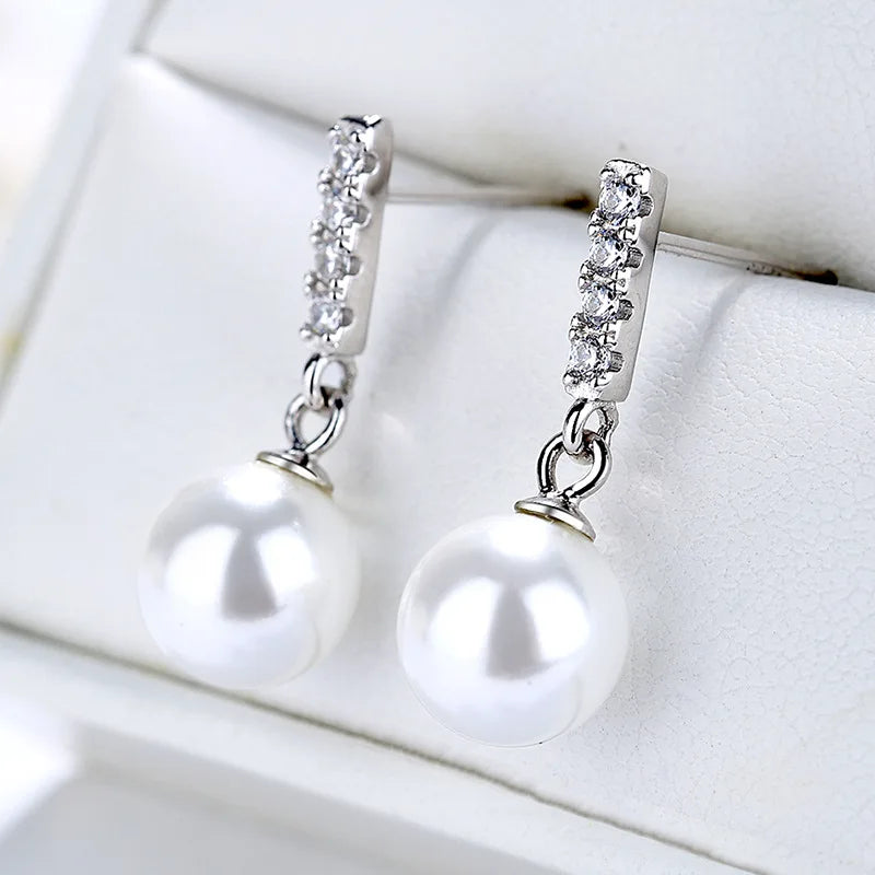 2023 Fashion S925 Sterling Silver Baroque Fresh Water Pearl Drop Earrings for Women Pearl Earring
