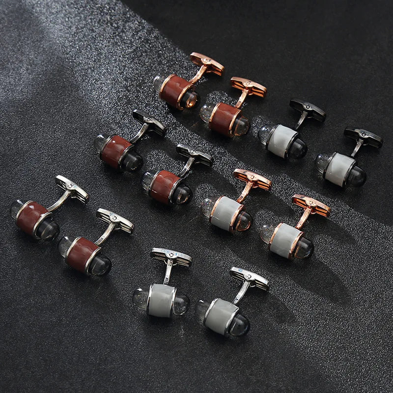 New Fashionable Personalized Men's Classic Bullet Shaped Cufflinks Copper Material French Shirt Accessories