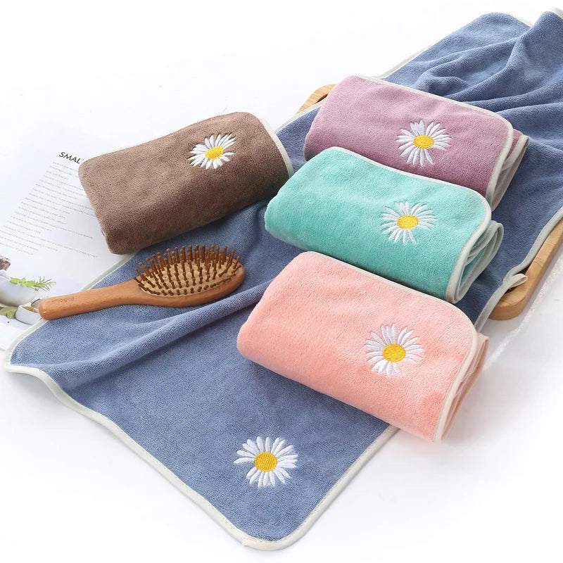 Wholesale Thick 2 Pcs Custom logo Luxury Bath Towels Embroidery Multicolor Soft Microfiber Bathroom Towel Sets
