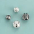 10mm 14mm Retro 925 Sterling Silver Small Fish Pattern Round Charm Beads Antique Silver Round Loose Bead for Jewelry Making