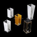 Gold Glitter Home Decor Clear Classy Jewish Gift Judaica Lucite Acrylic Trapezoid Salt Shakers