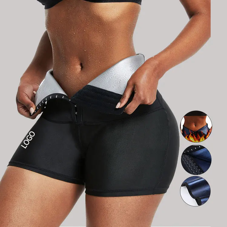 Finetoo Plus Slimming Pants High Waist Trainer Tummy Hot Thermo Sweat Leggings Fitness Workout Shapewear Sweat Pants Body Shaper