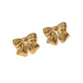 2026 New Cute Earrings Waterproof Gold Stainless Steel Women Stud Bow Earrings