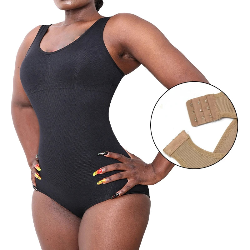 Women's Sexy Nylon Bodysuit Tummy Control Bodyshaper with Comfortable Waist Trainer Fajas Underwear Breathable Panties