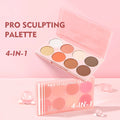 Pudaier Wholesale Multi-function Palette Powder Blusher 8 Colors Natural Nude Makeup 4 in 1 Makeup Cosmetics