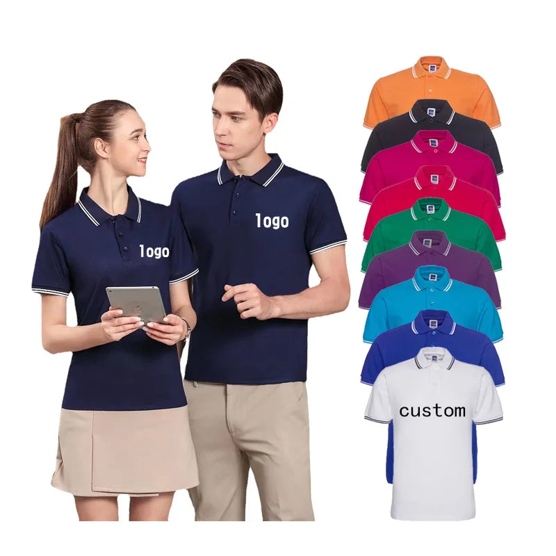 Promotional Custom logo Polo Shirts 65 Cotton 35 Polyester Sports Golf Polo Shirts
