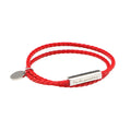 Fashion Stainless Steel Braided Leather Cord Couple Bracelet Lettering Double Circle Hipster Women Bracelets