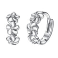 Flower Earrings Wholesale 925 Sterling Silver Claw Setting Zircon Three Camellia Huggie Earrings for Women