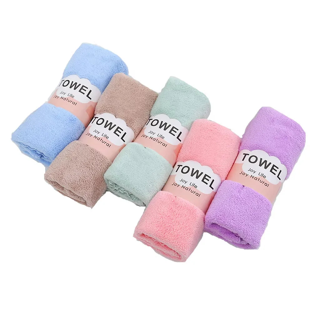 5PCS Set Multi Colors Oblong Microfiber Towel Coral Fleece Bath Face Hand Towel Quick Dry Gym Sports Towel